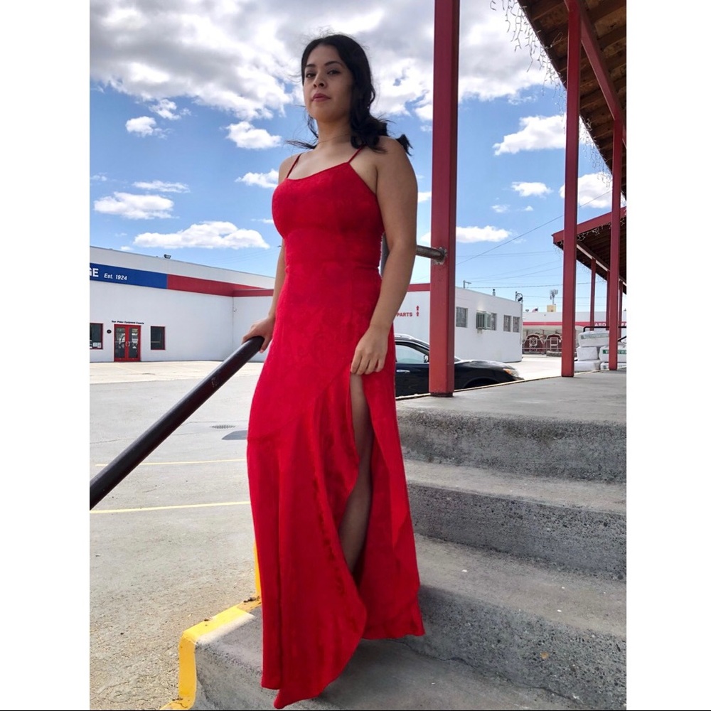 Jessica McClintock Gunne Sax Damask Jacquard Dress - Picture 3 of 11